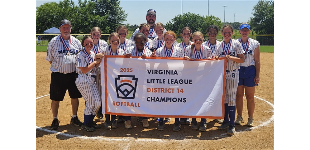 2025 VA D14 Major Softball Champions - Madison Little League