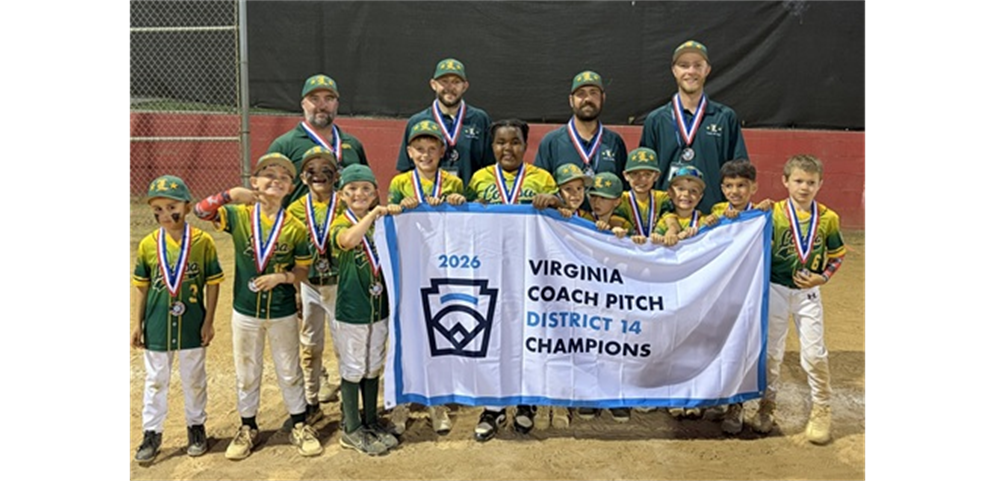 VA D14 6-8 Coach Pitch Baseball Champions - Louisa